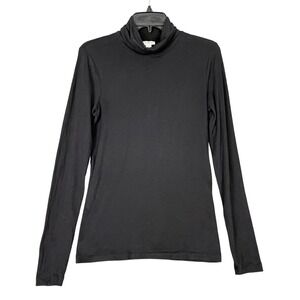J‎ Crew Turtleneck Womens S Black Long Sleeve Stretch Modern Classic Essential